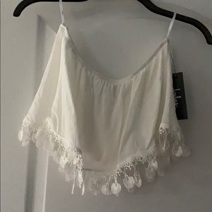 White strapless boho shirt